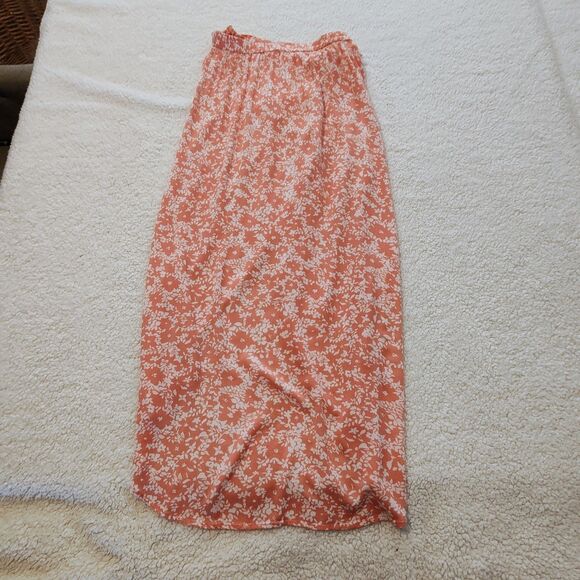 Sky And Sparrow Salmon Pink Floral Wrap Skirt Size Medium - Picture 7 of 15